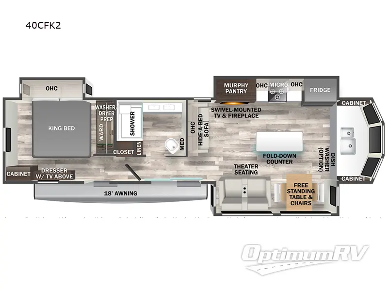 2023 Forest River Cedar Creek Cottage 40CFK2 RV Floorplan Photo