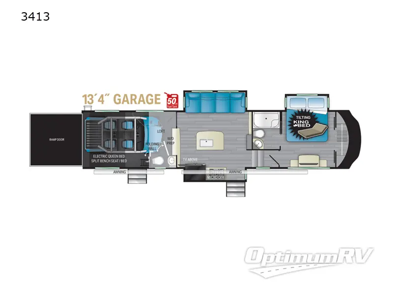 2021 Heartland Cyclone 3413 RV Floorplan Photo