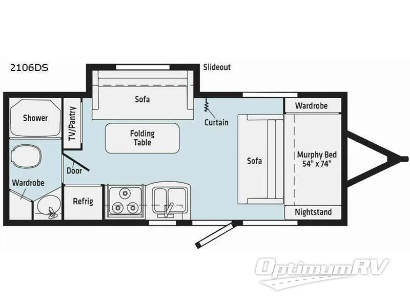 2021 Winnebago Towables Micro Minnie 2106DS Floorplan Photo