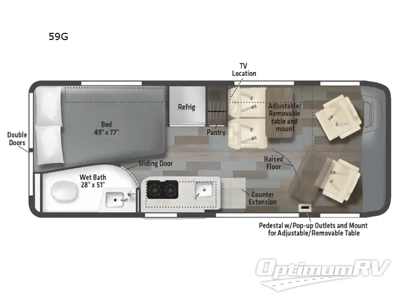 2024 Winnebago Travato 59G RV Floorplan Photo