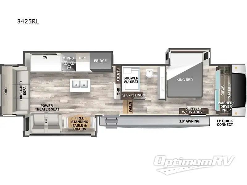 2023 Forest River Cedar Creek Experience 3425RL Floorplan Photo