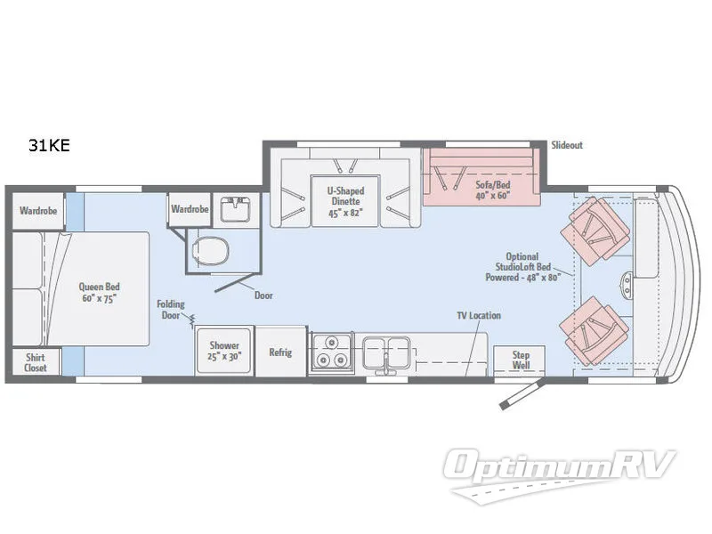 2017 Winnebago Vista 31KE RV Floorplan Photo