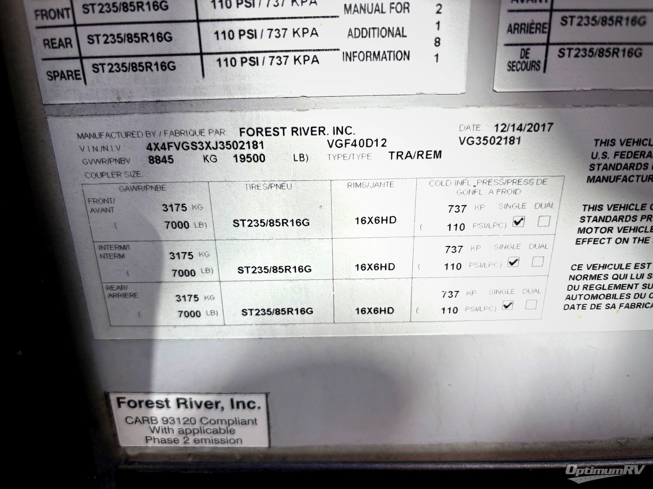 2018 Forest River Vengeance Touring Edition 40D12 Photo 22