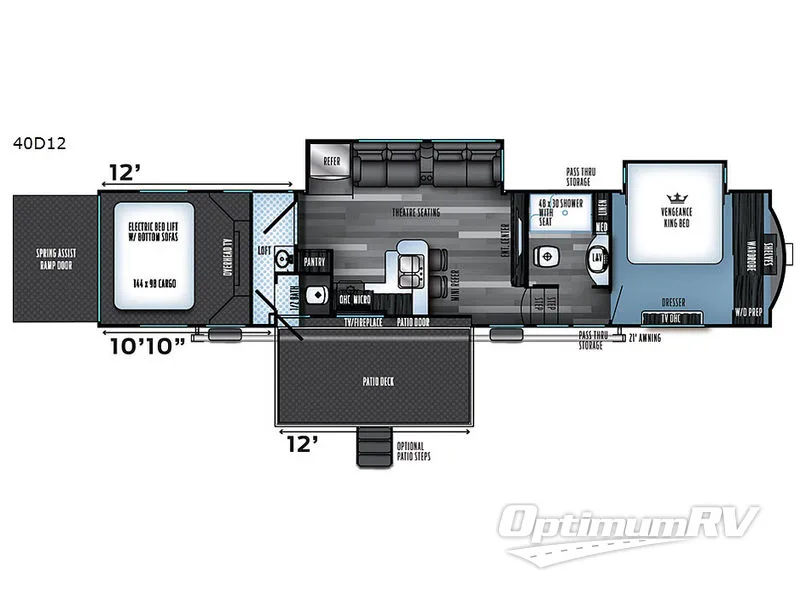2018 Forest River Vengeance Touring Edition 40D12 RV Floorplan Photo