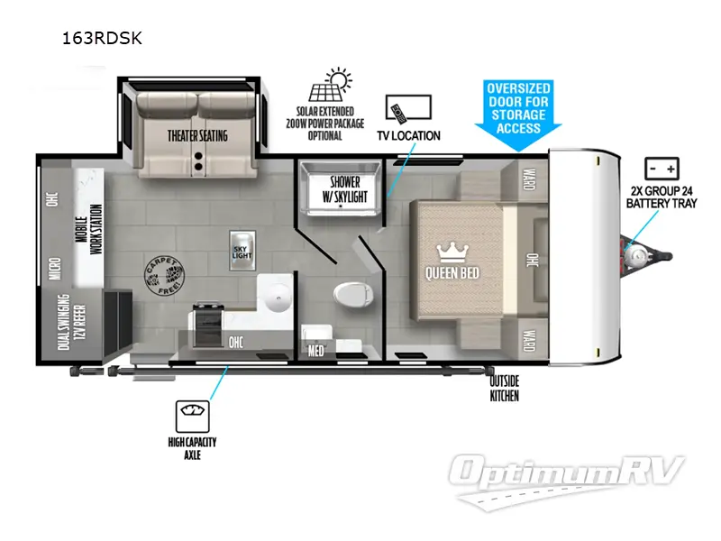 2024 Forest River Salem FSX 163RDSK RV Floorplan Photo