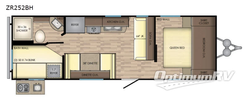 2019 CrossRoads Zinger ZR252BH Floorplan Photo
