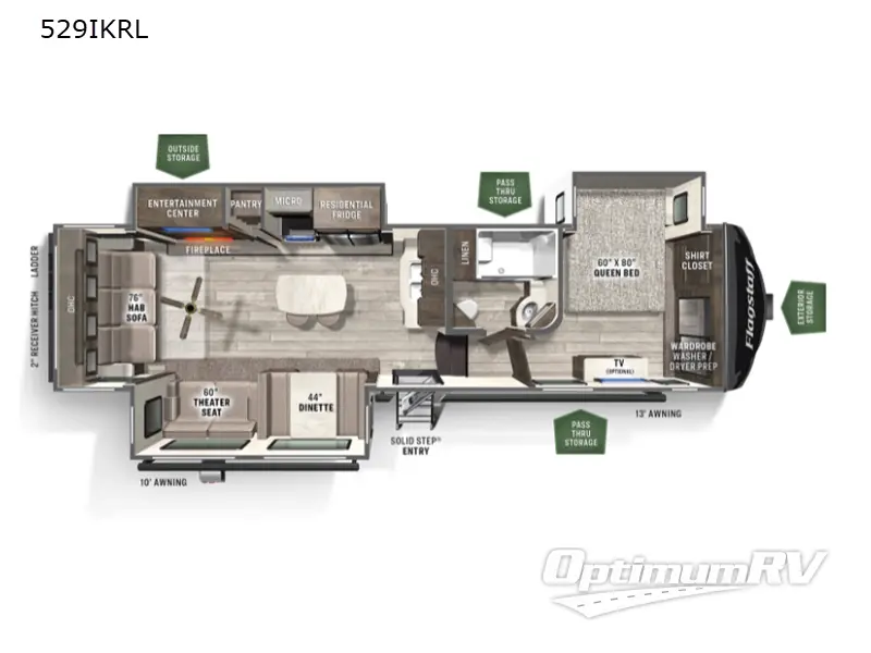 2022 Forest River Flagstaff Super Lite 529IKRL RV Floorplan Photo