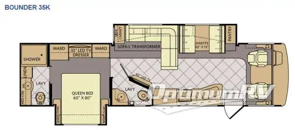 2015 Fleetwood Bounder 35K RV Floorplan Photo