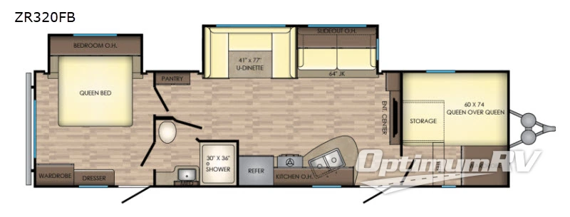 2018 CrossRoads Zinger ZR320FB RV Floorplan Photo