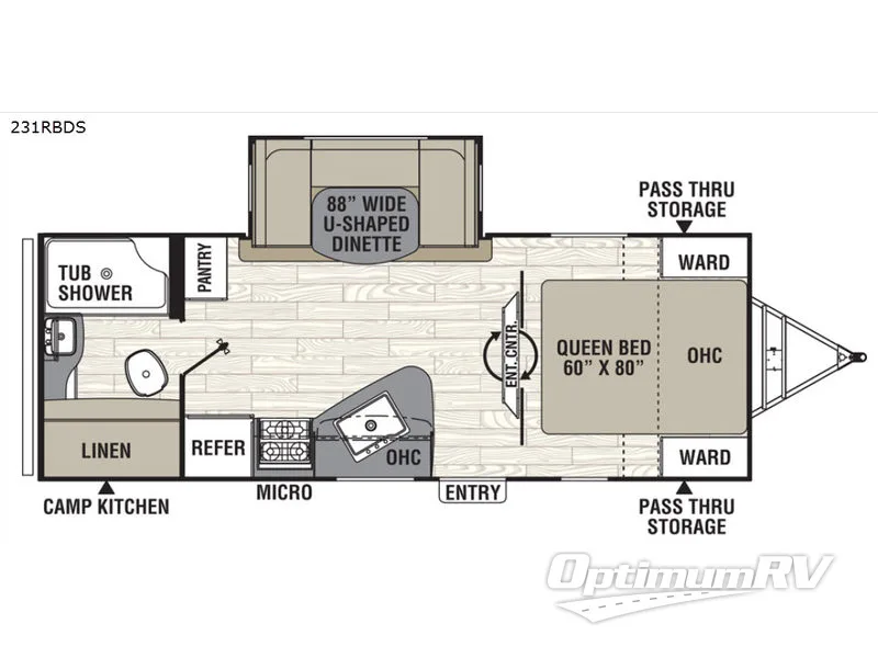 2018 Coachmen Freedom Express Ultra Lite 231RBDS Floorplan Photo