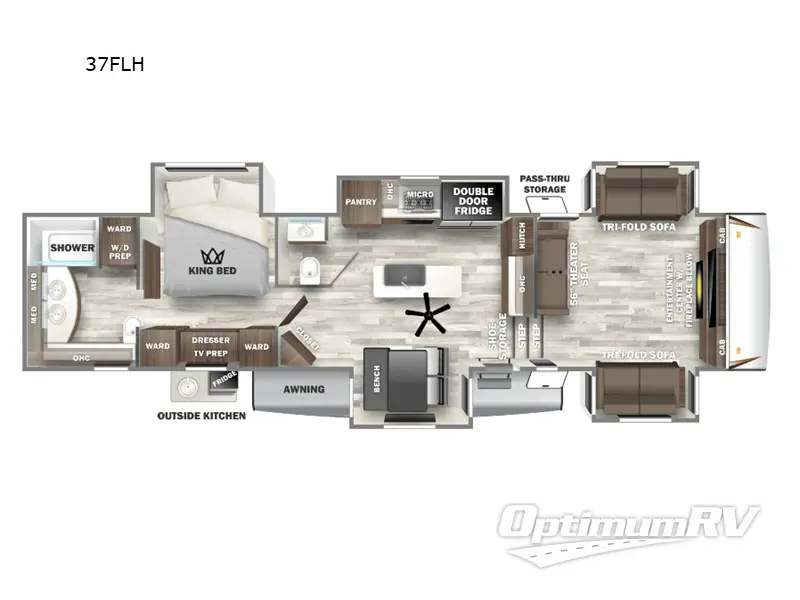 2024 Forest River Sabre 37FLH RV Floorplan Photo