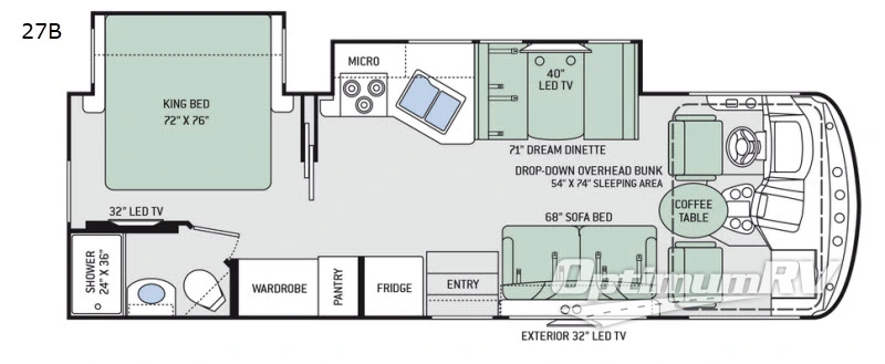 2018 Thor Windsport 27B Floorplan Photo