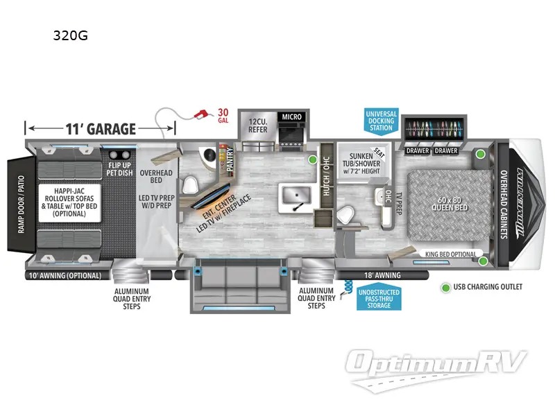2023 Grand Design Momentum G-Class 320G RV Floorplan Photo