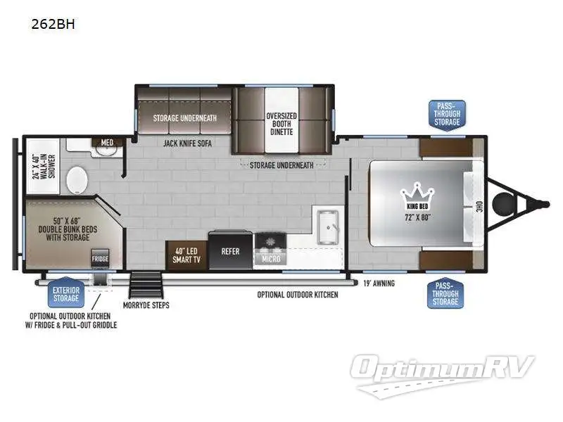 2024 East To West Della Terra 262BH RV Floorplan Photo