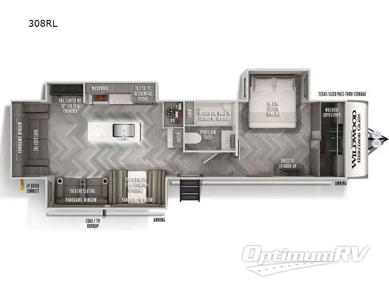 2022 Forest River Wildwood Heritage Glen 308RL RV Floorplan Photo