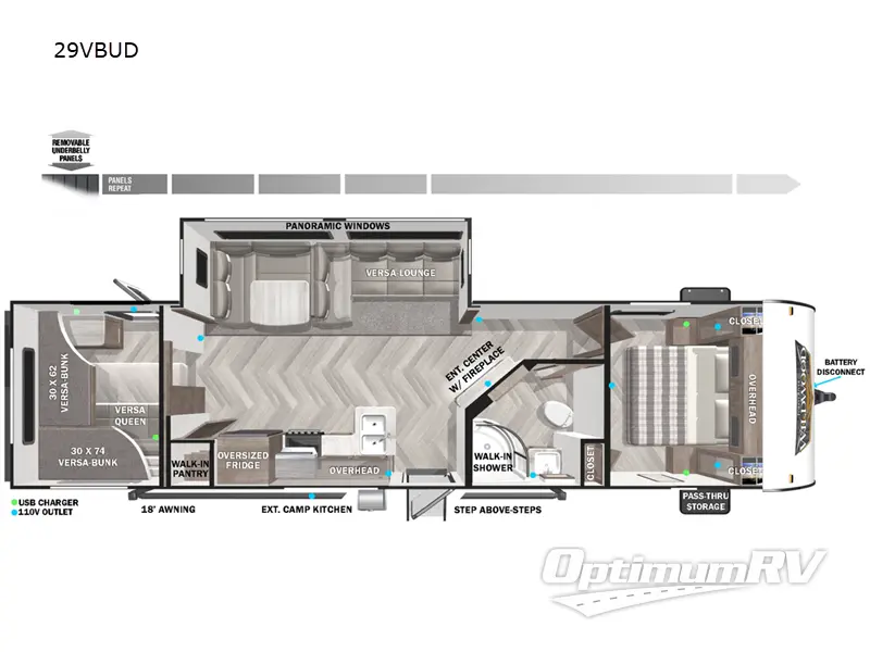 2022 Forest River Wildwood 29VBUD RV Floorplan Photo
