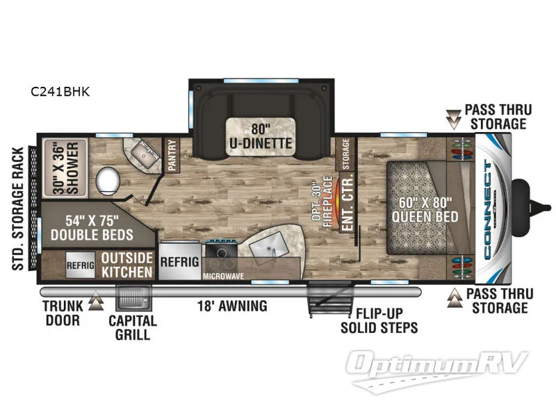 2019 KZ Connect C241BHK RV Floorplan Photo