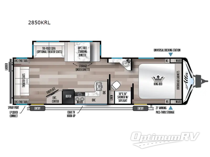 2022 East To West Alta 2850KRL Floorplan Photo