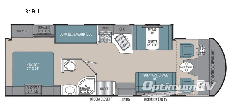2020 Coachmen Pursuit 31BH Floorplan Photo