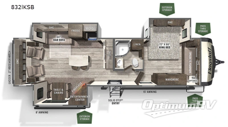 2021 Forest River Flagstaff Classic 832IKSB RV Floorplan Photo