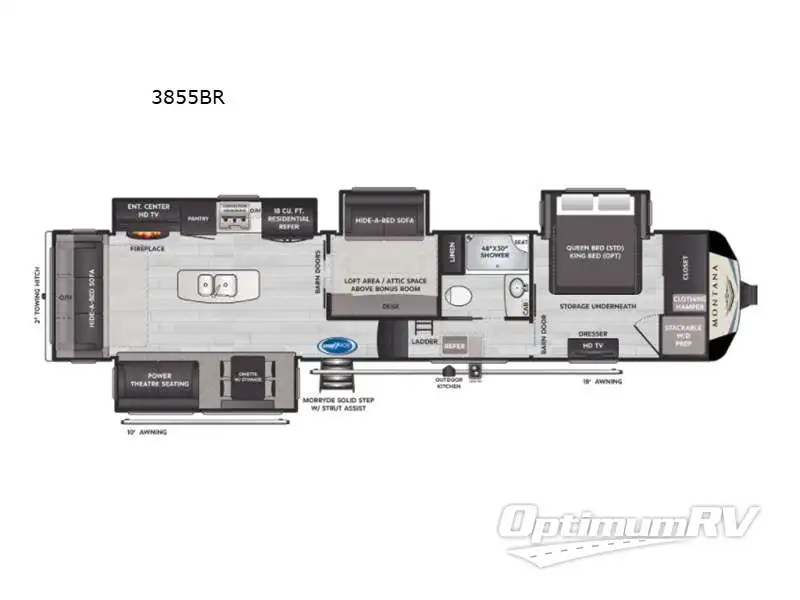 2021 Keystone Montana 3855BR Floorplan Photo