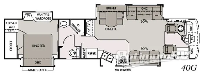 2006 Mandalay Luxury Division Mandalay Class A 40G Floorplan Photo