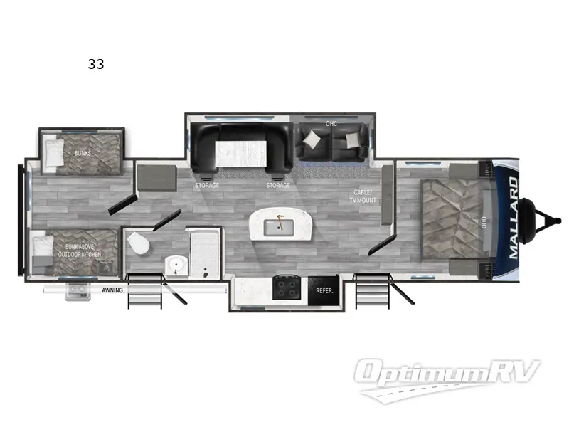 2023 Heartland Mallard 33 RV Floorplan Photo