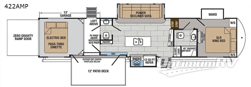 2018 Forest River XLR Thunderbolt 422AMP RV Floorplan Photo