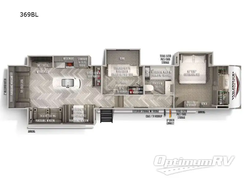 2021 Forest River Wildwood Heritage Glen 369BL RV Floorplan Photo