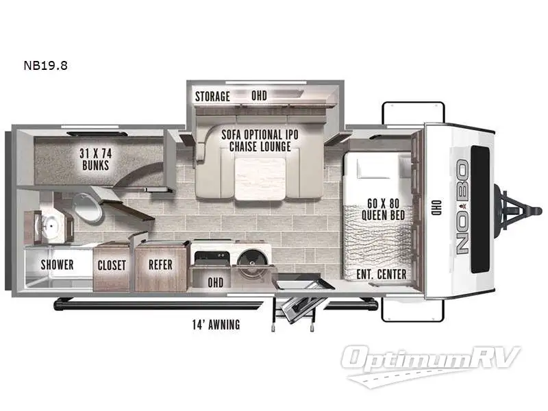 2022 Forest River No Boundaries NB19.8 RV Floorplan Photo