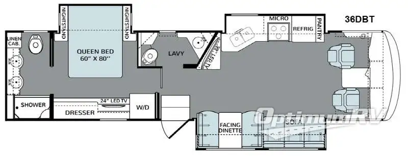 2015 Holiday Rambler Vacationer 36DBT Floorplan Photo