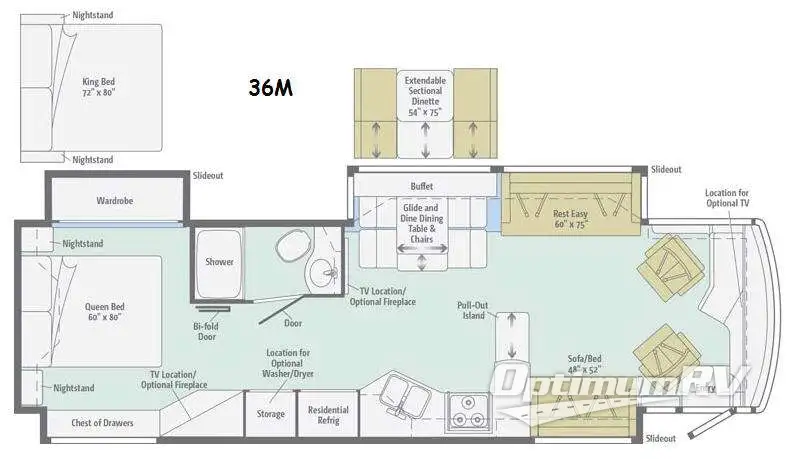 2015 Itasca Meridian 36M RV Floorplan Photo