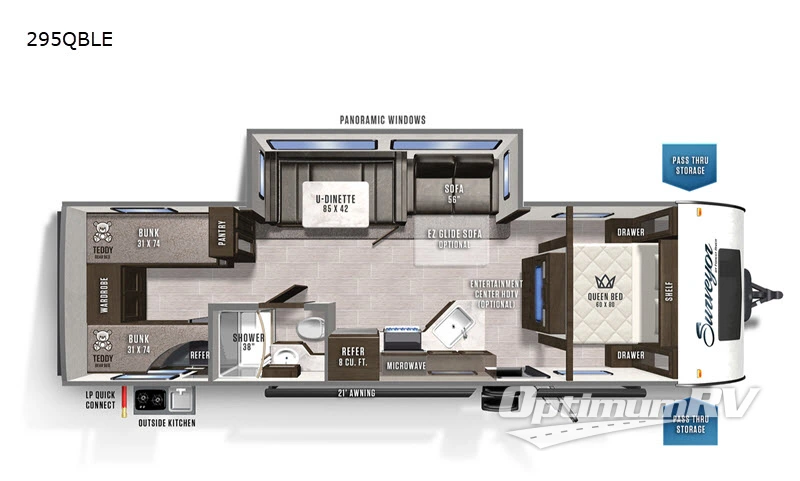2020 Forest River Surveyor Legend 295QBLE Floorplan Photo