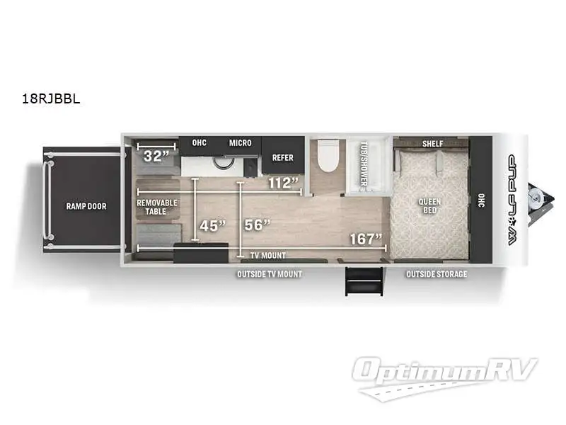 2021 Forest River Cherokee Wolf Pup Black Label 18RJBBL Floorplan Photo