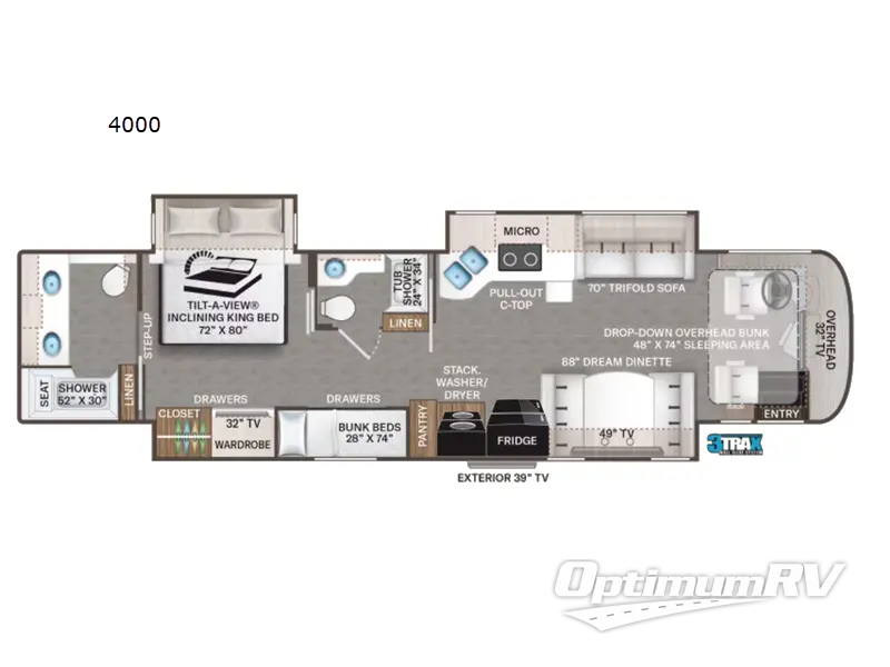 2023 Thor Aria 4000 RV Floorplan Photo