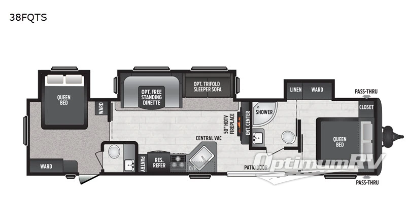 2020 Keystone Hideout 38FQTS Floorplan Photo