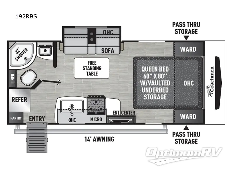 2024 Coachmen Freedom Express Ultra Lite 192RBS RV Floorplan Photo