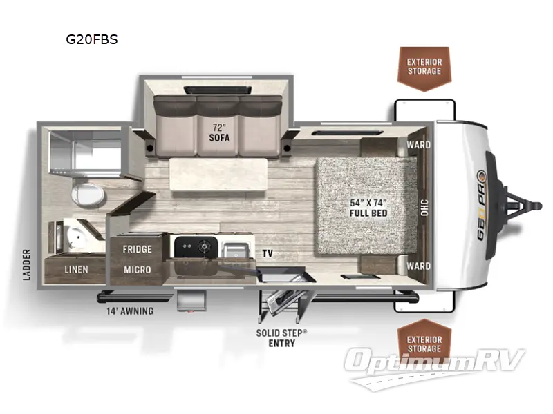 2023 Forest River Rockwood GEO Pro G20FBS RV Floorplan Photo