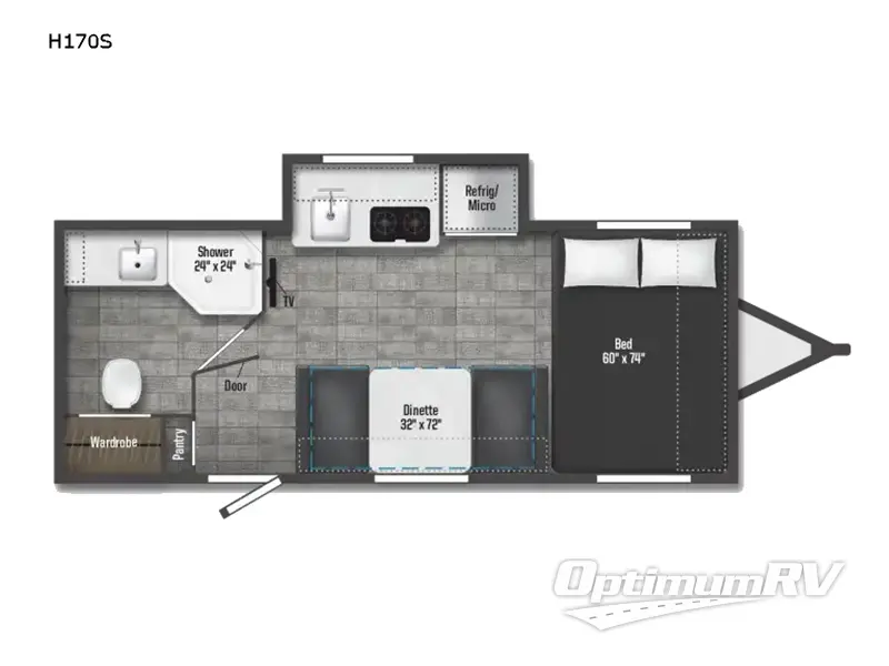 2022 Winnebago Towables Hike H170S Floorplan Photo