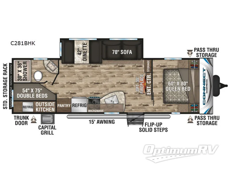 2019 KZ Connect C281BHK RV Floorplan Photo
