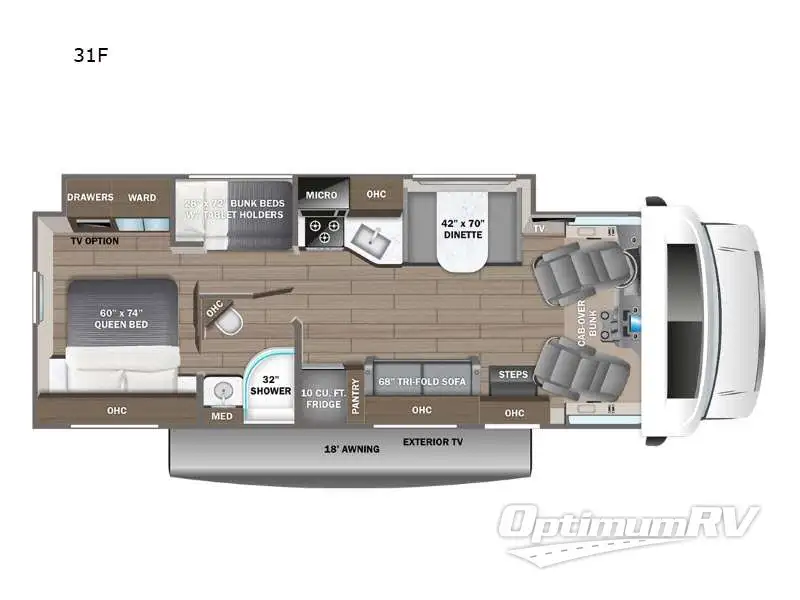 2025 Entegra Odyssey 31F RV Floorplan Photo