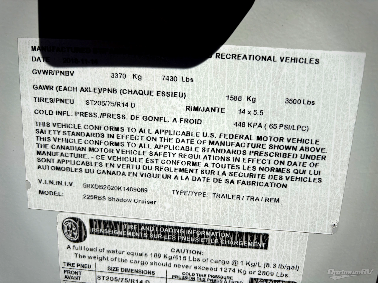 2019 Cruiser Shadow Cruiser 225RBS Photo 12