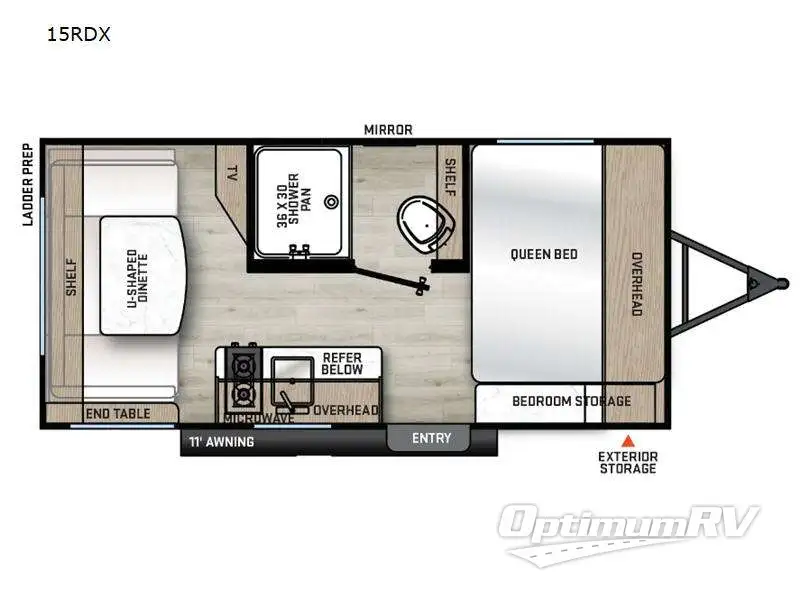 2025 Forest River Aurora Light 15RDX RV Floorplan Photo