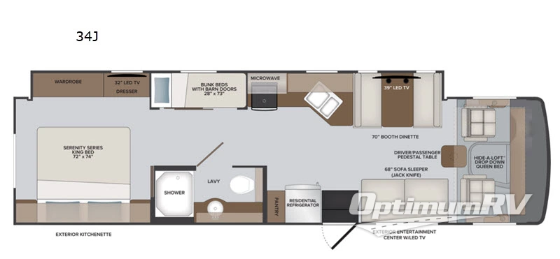 2021 Holiday Rambler Admiral 34J RV Floorplan Photo