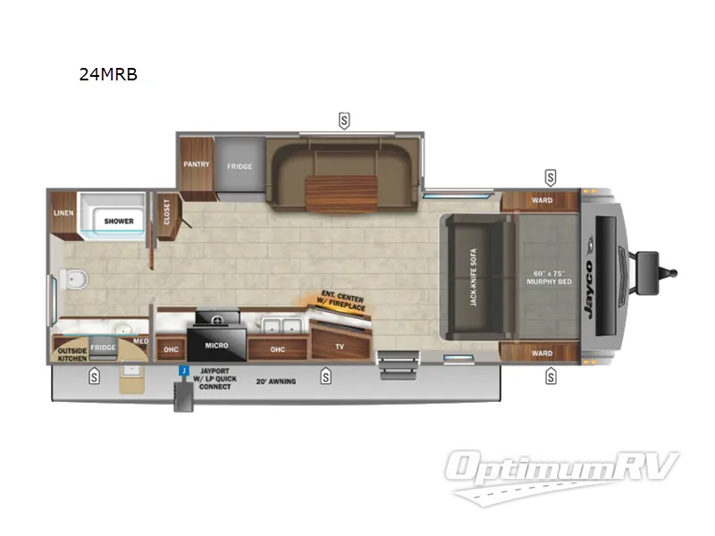 2023 Jayco White Hawk 24MRB Floorplan Photo