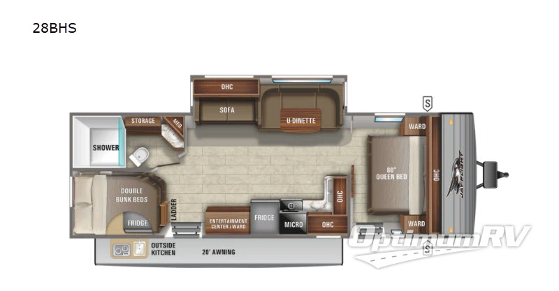 2021 Jayco Jay Flight 28BHS RV Floorplan Photo