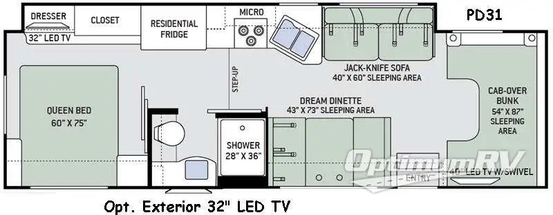 2016 Thor Quantum PD31 RV Floorplan Photo