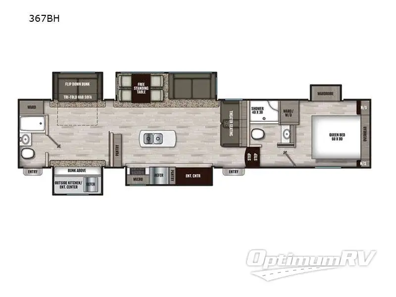 2022 Shasta Phoenix 367BH RV Floorplan Photo