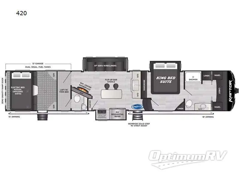 2023 Keystone Raptor 420 RV Floorplan Photo