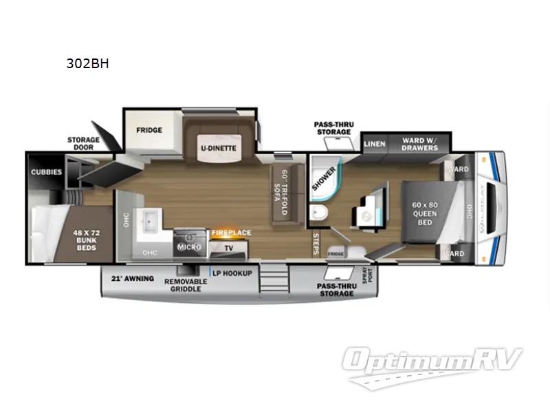 2022 Forest River Wildcat 302BH Floorplan Photo